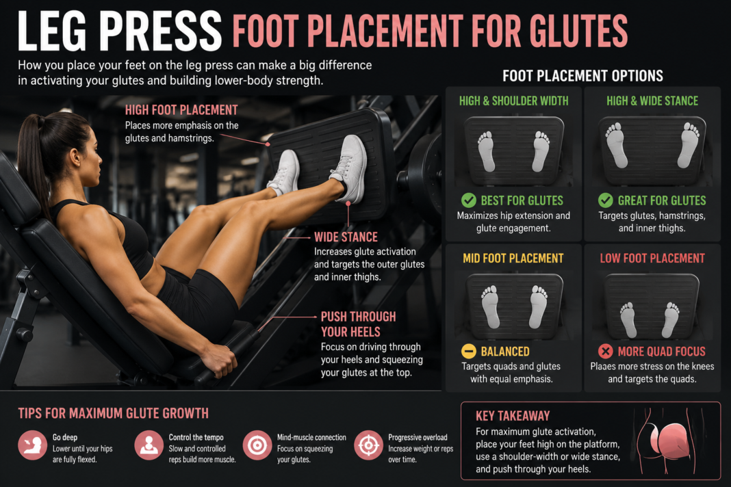 leg press foot placement for glutes