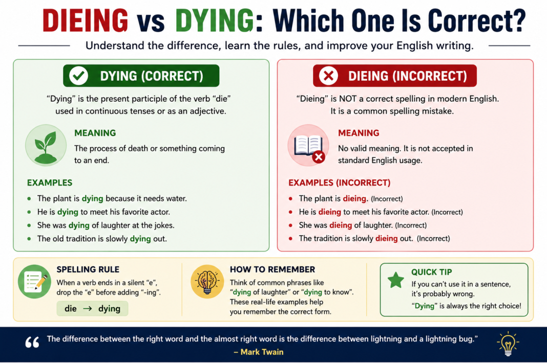 Dieing vs Dying
